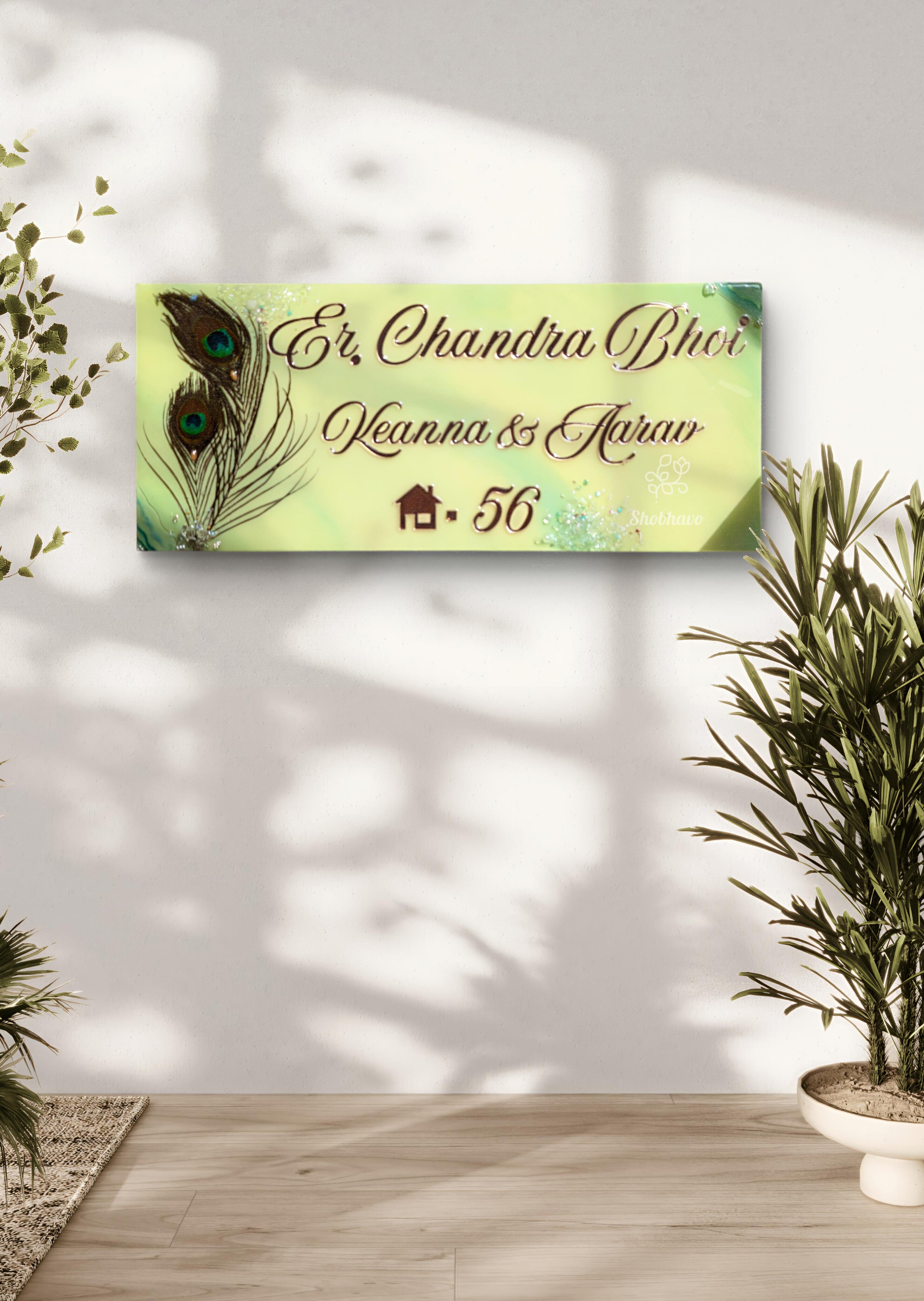 Royal Morpankh Resin Nameplate – Personalized Home Entrance Décor