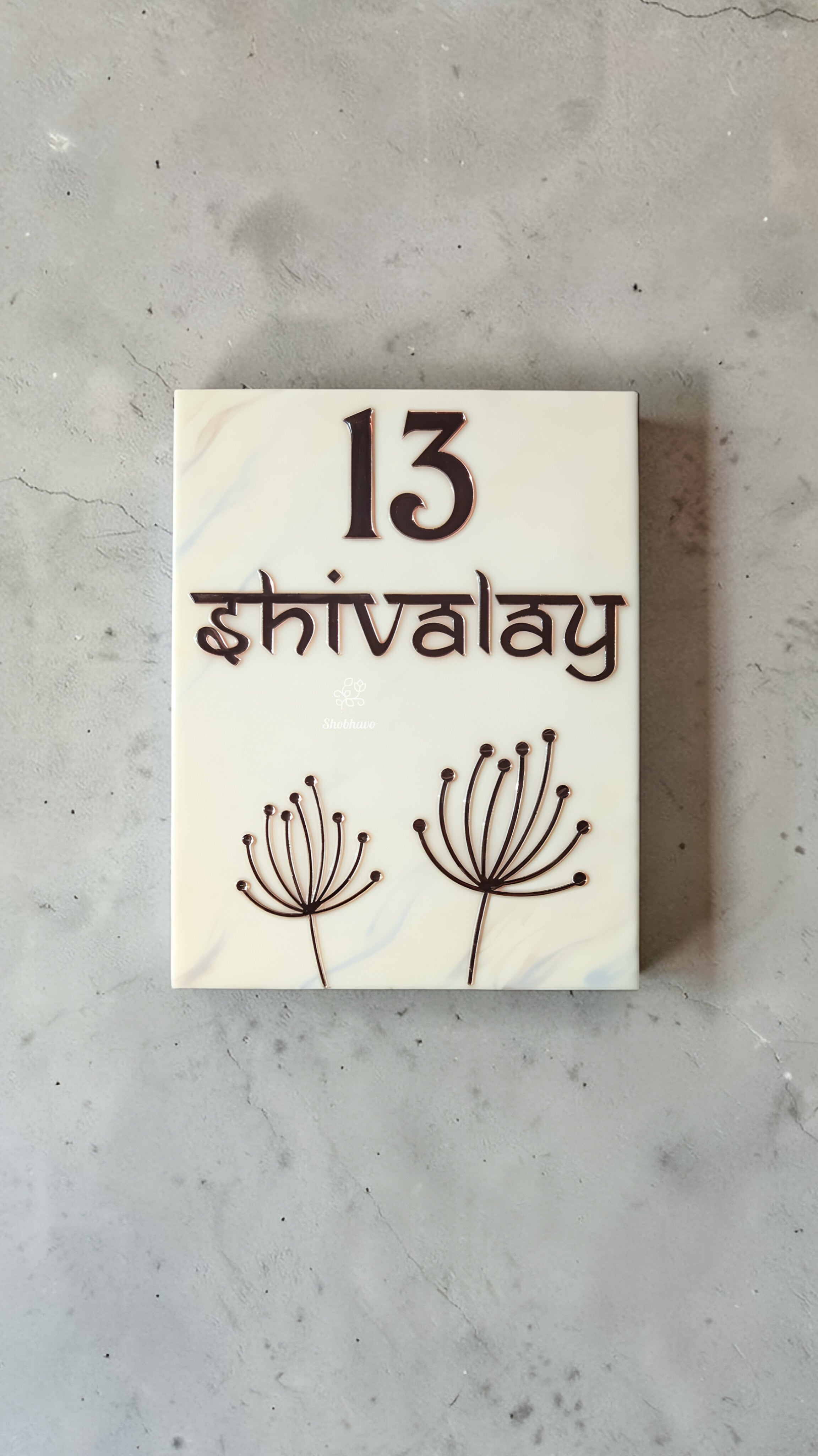 Marble Elegance Resin Nameplate – Personalized Home Entrance Décor