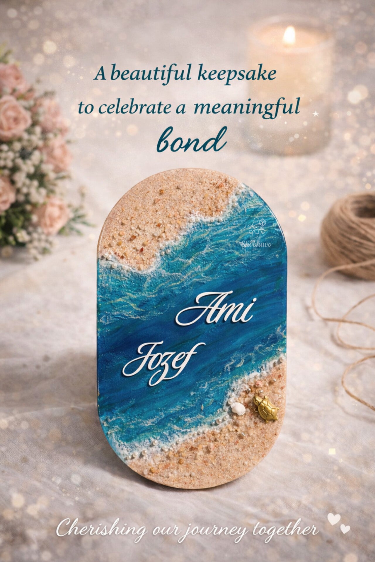 Ocean Whisper Resin Nameplate – Personalized Beach-Inspired Home Décor