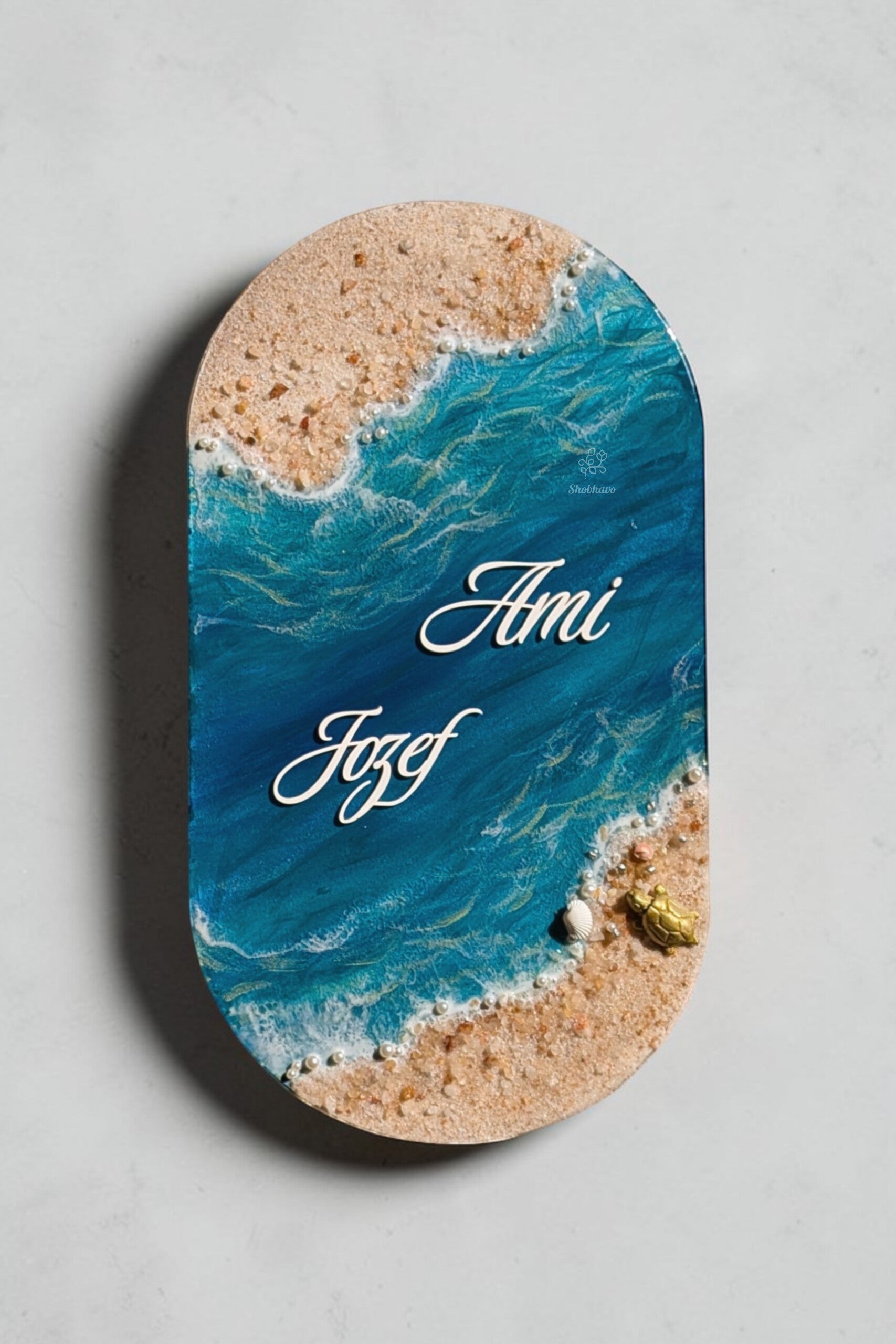 Ocean Whisper Resin Nameplate – Personalized Beach-Inspired Home Décor