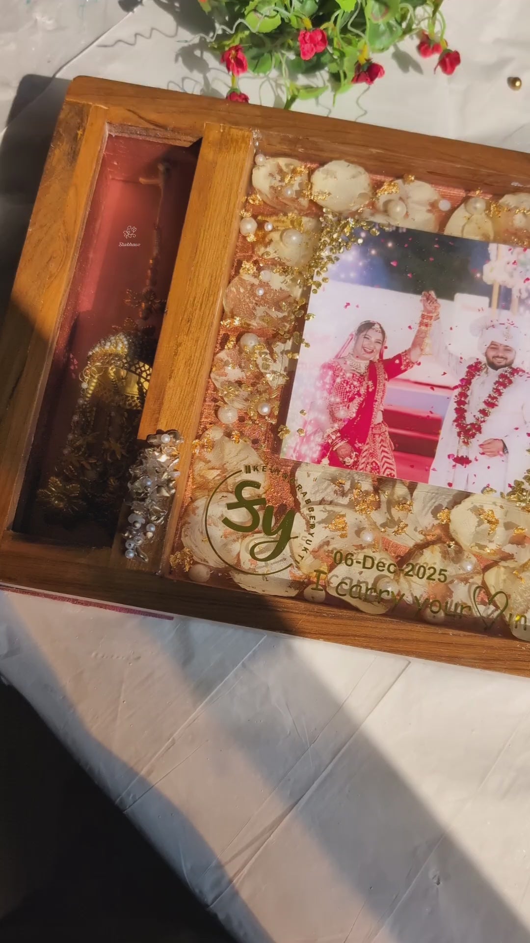 Varmala Preservation Resin Frame – Personalized Wedding Memory Keepsake