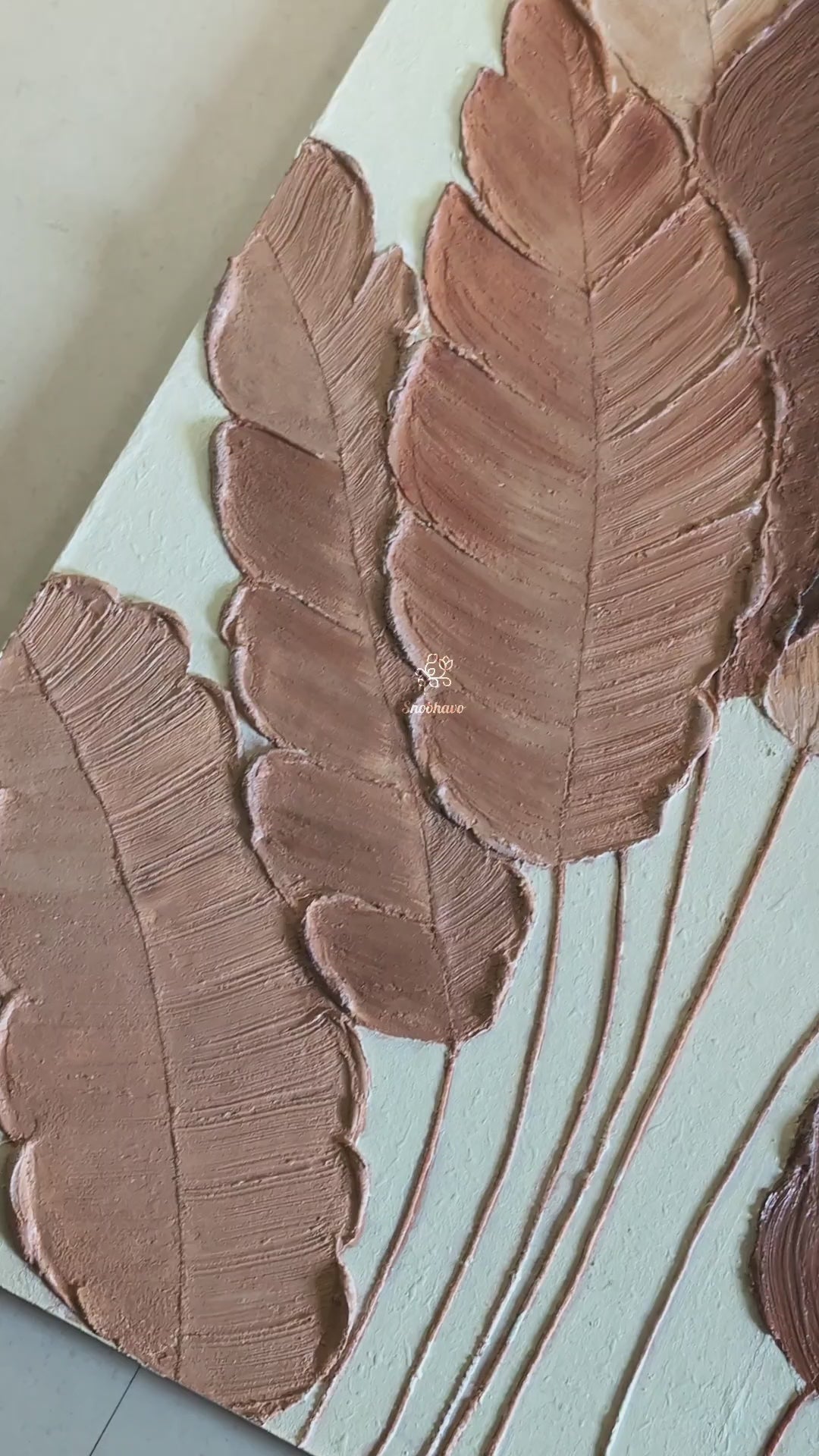 Earthy Feather Texture Art – Handcrafted Textured Wall Décor