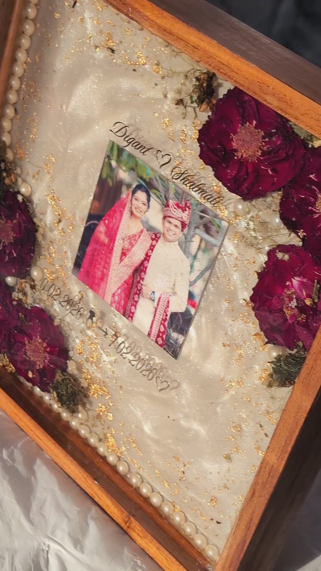 Varmala Preservation Resin Frame | Custom Wedding Memory Frame | Shobhavo- Shalmali & Digant