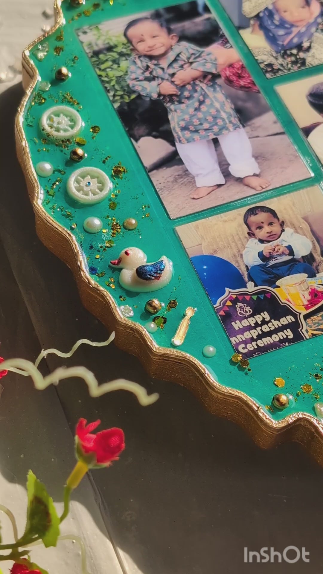 Baby Memory Resin Photo Frame – Personalized First Birthday Keepsake Gift