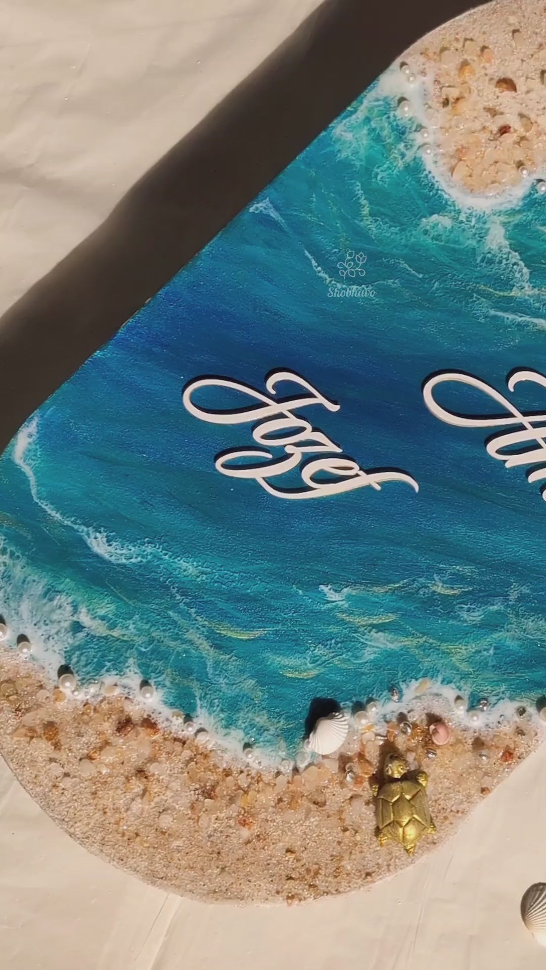 Ocean Whisper Resin Nameplate – Personalized Beach-Inspired Home Décor
