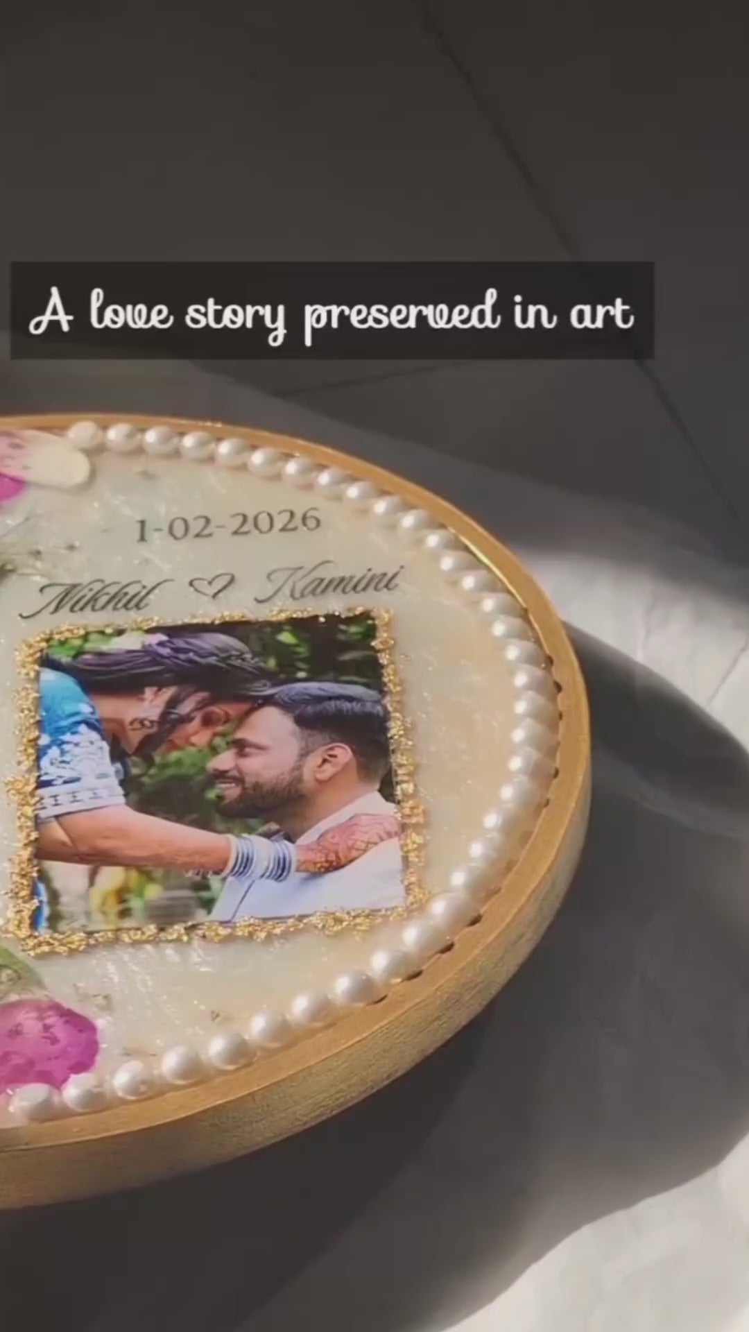 Varmala Preservation Resin Frame – Personalized Wedding Memory Keepsake