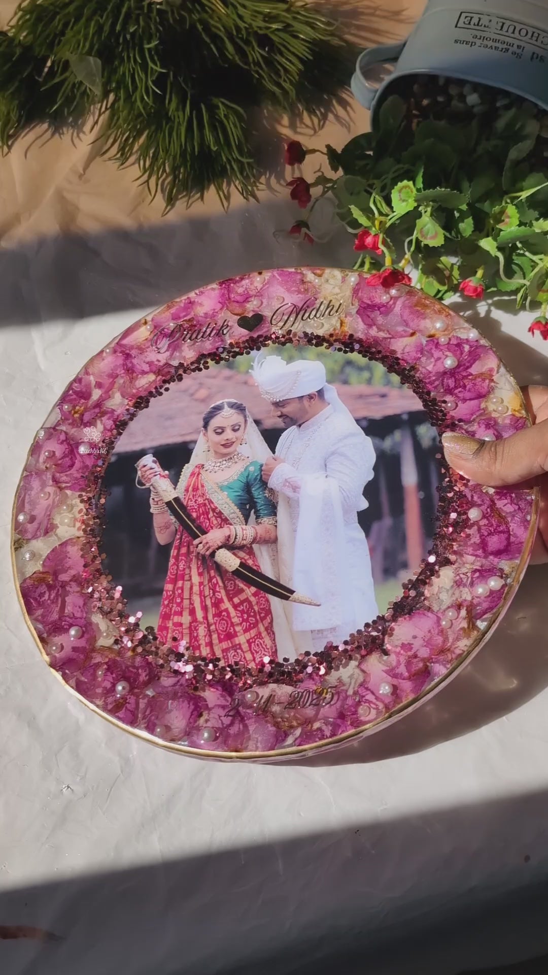 Varmala Preservation Resin Frame – Personalized Wedding Memory Keepsake