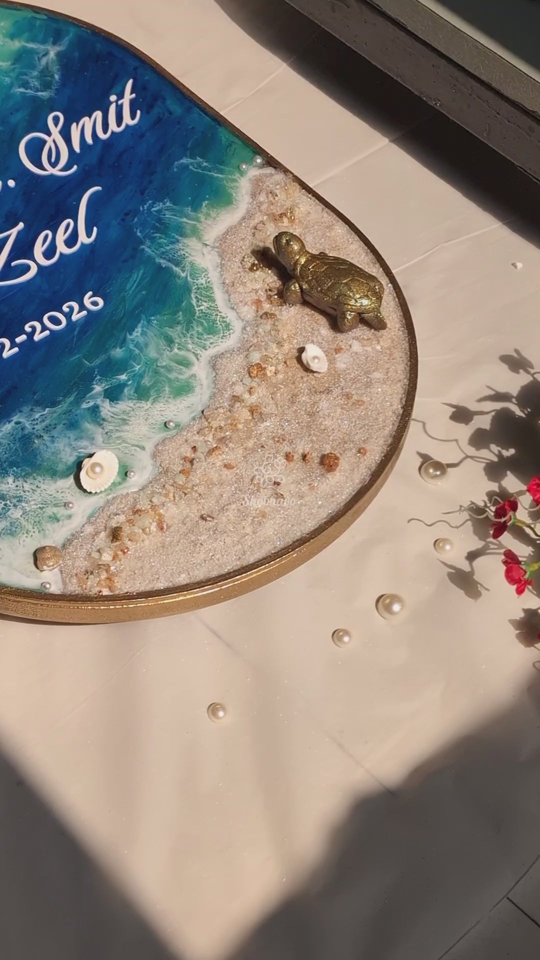 Tides of Love – Personalized Beach Theme Resin Memory Keepsake Frame