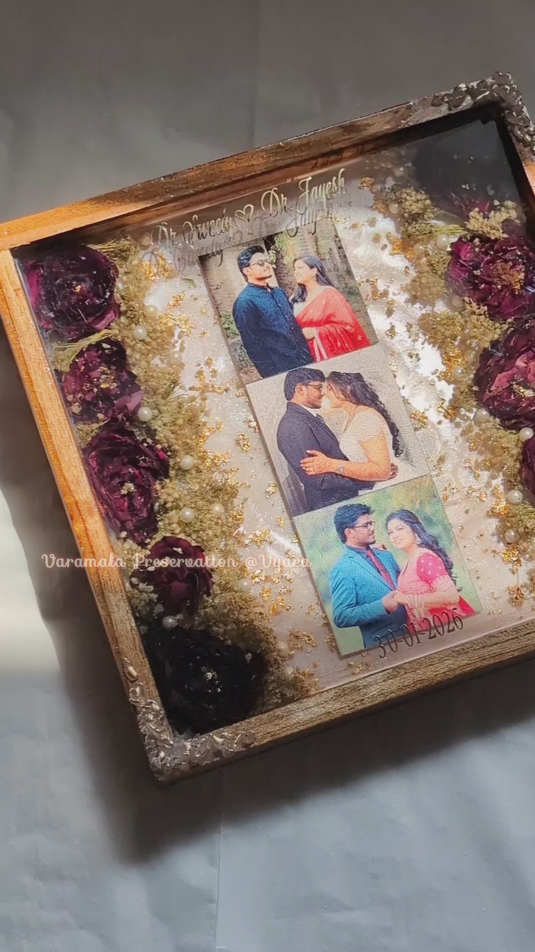Varmala Preservation Resin Frame – Personalized Wedding Memory Keepsake