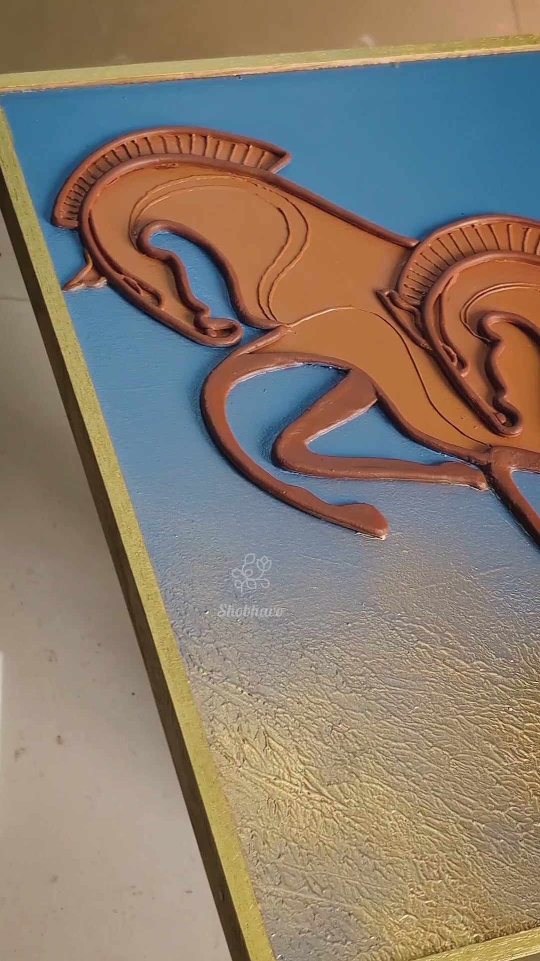 Golden Momentum – Seven Horses of Success Resin Wall Art | Handcrafted Luxury Home Décor