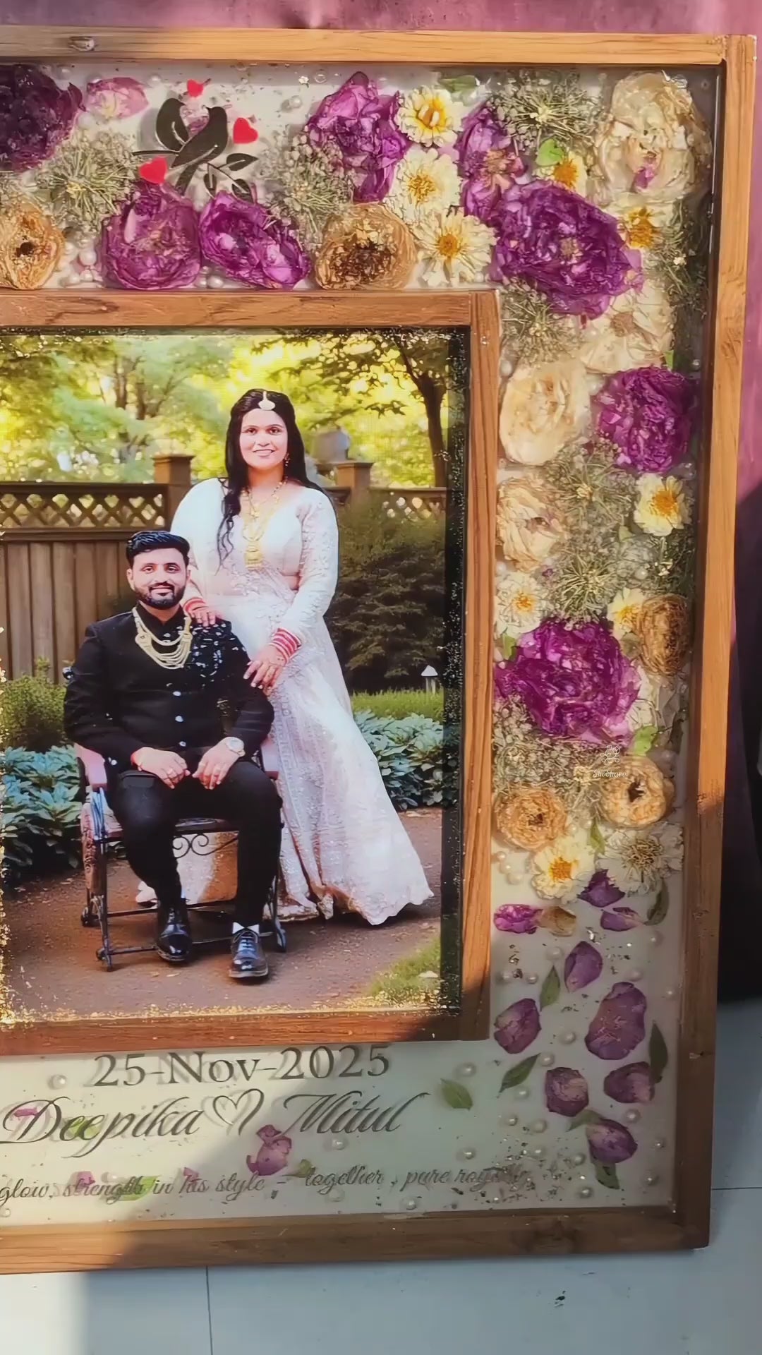 Royal Varmala Preservation Resin Frame – Eternal Wedding Memory Keepsake-Deepika & Mitul