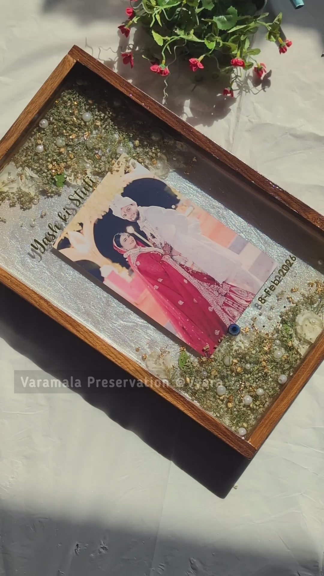 Varmala Preservation Resin Frame – Personalized Wedding Memory Keepsake