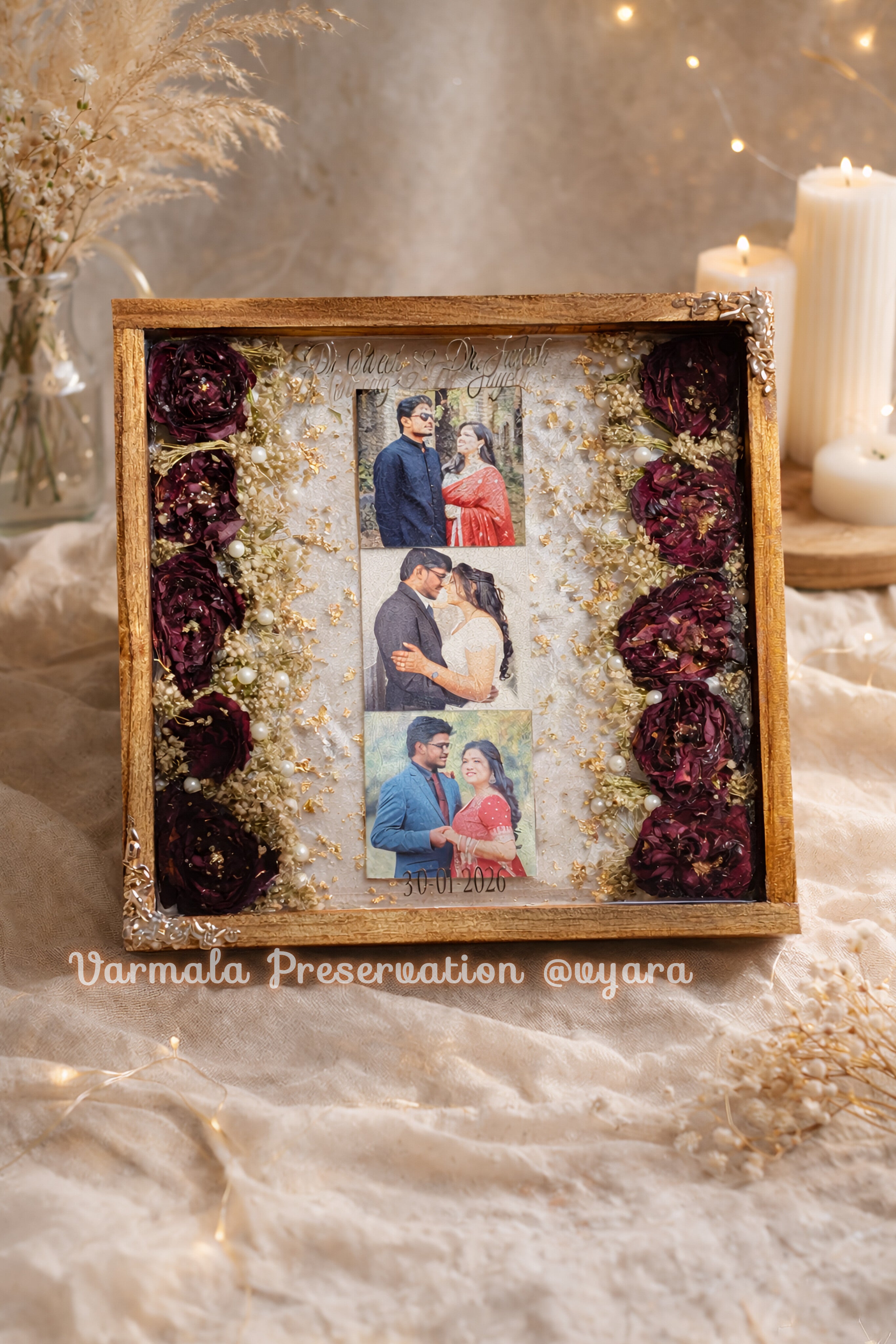 Varmala Preservation Resin Frame – Personalized Wedding Memory Keepsake
