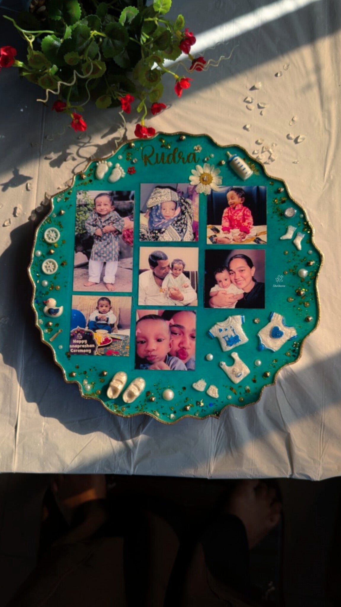 Baby Memory Resin Photo Frame – Personalized First Birthday Keepsake Gift