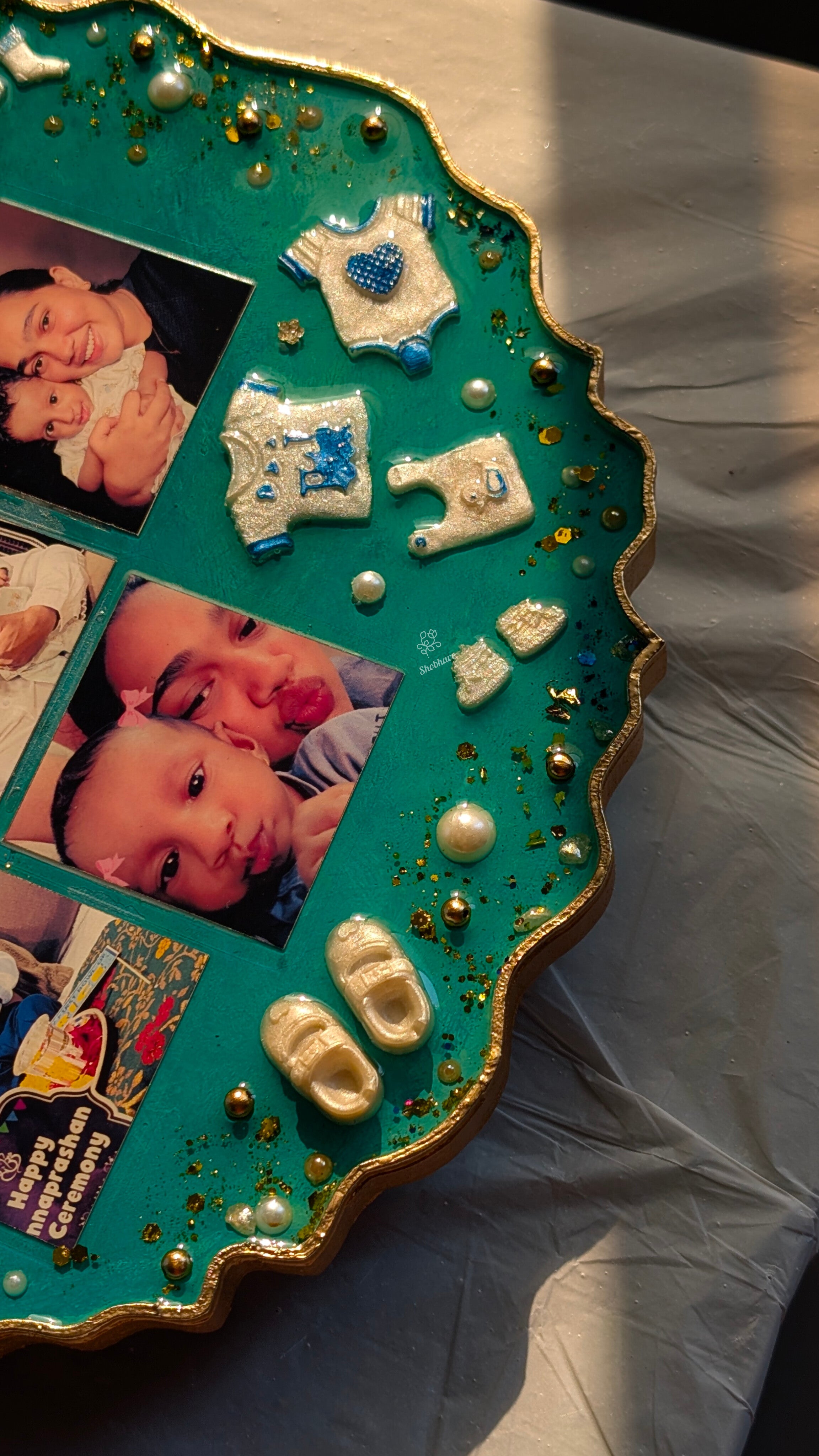 Baby Memory Resin Photo Frame – Personalized First Birthday Keepsake Gift