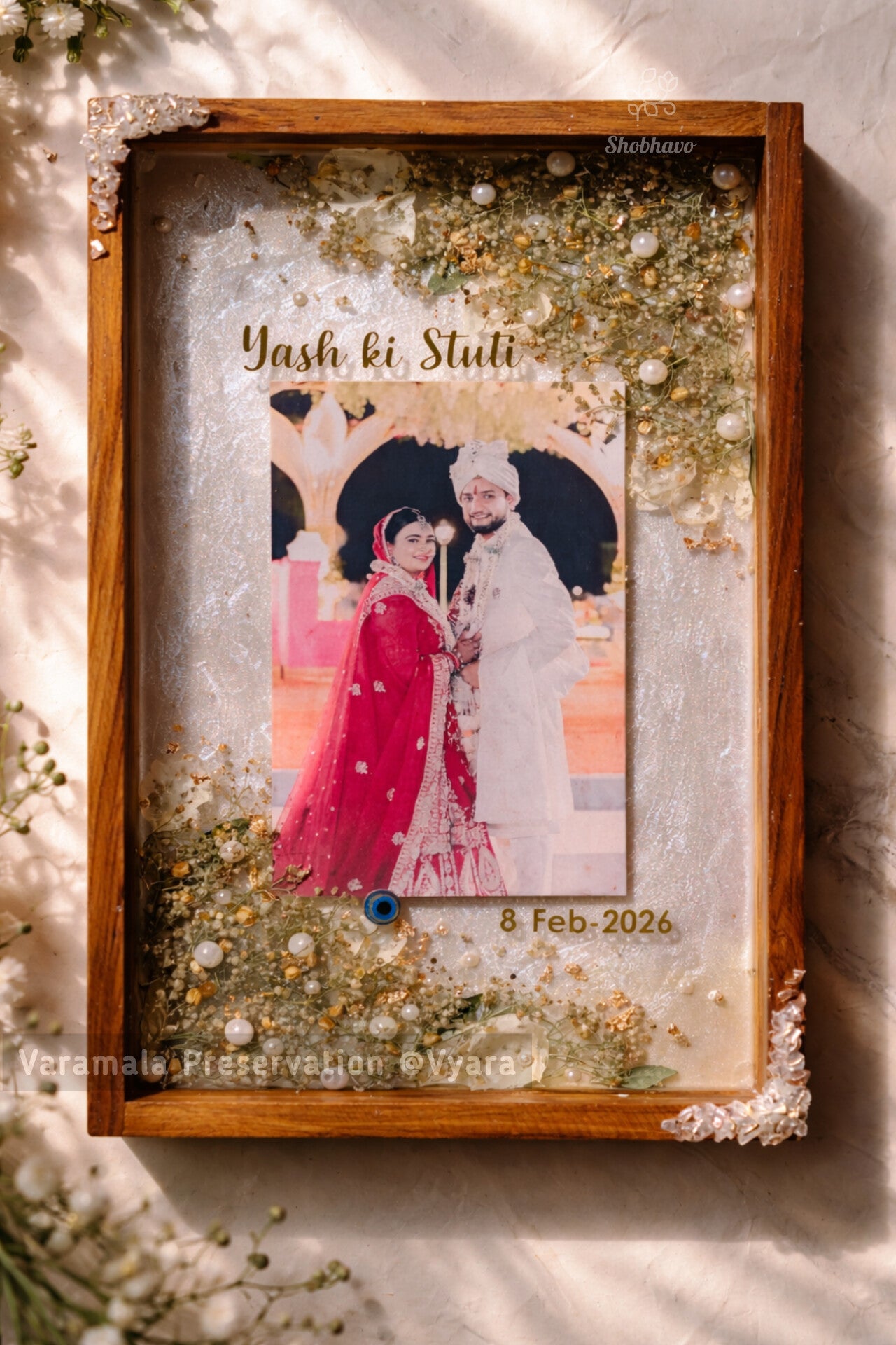 Varmala Preservation Resin Frame – Personalized Wedding Memory Keepsake