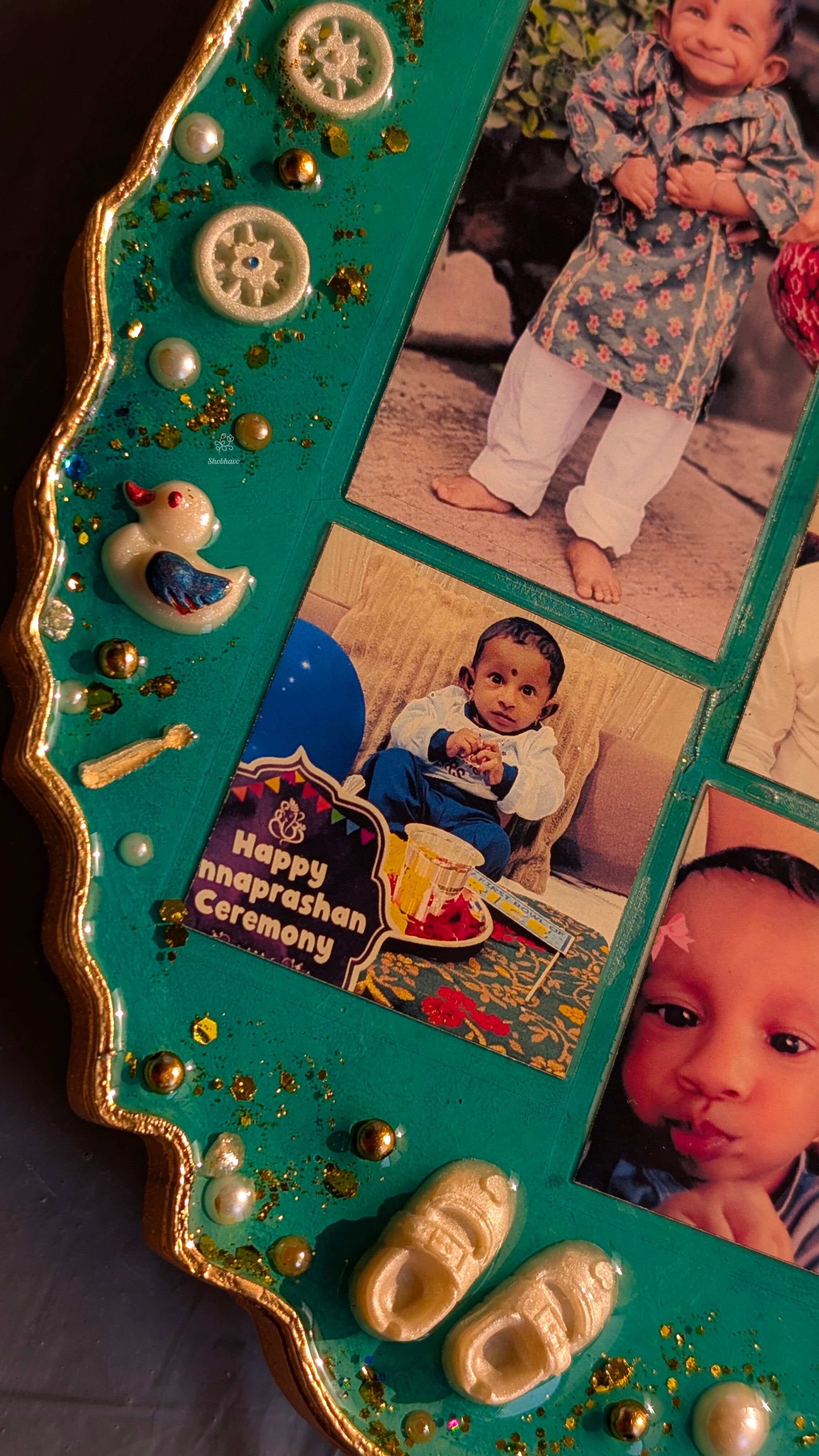 Baby Memory Resin Photo Frame – Personalized First Birthday Keepsake Gift
