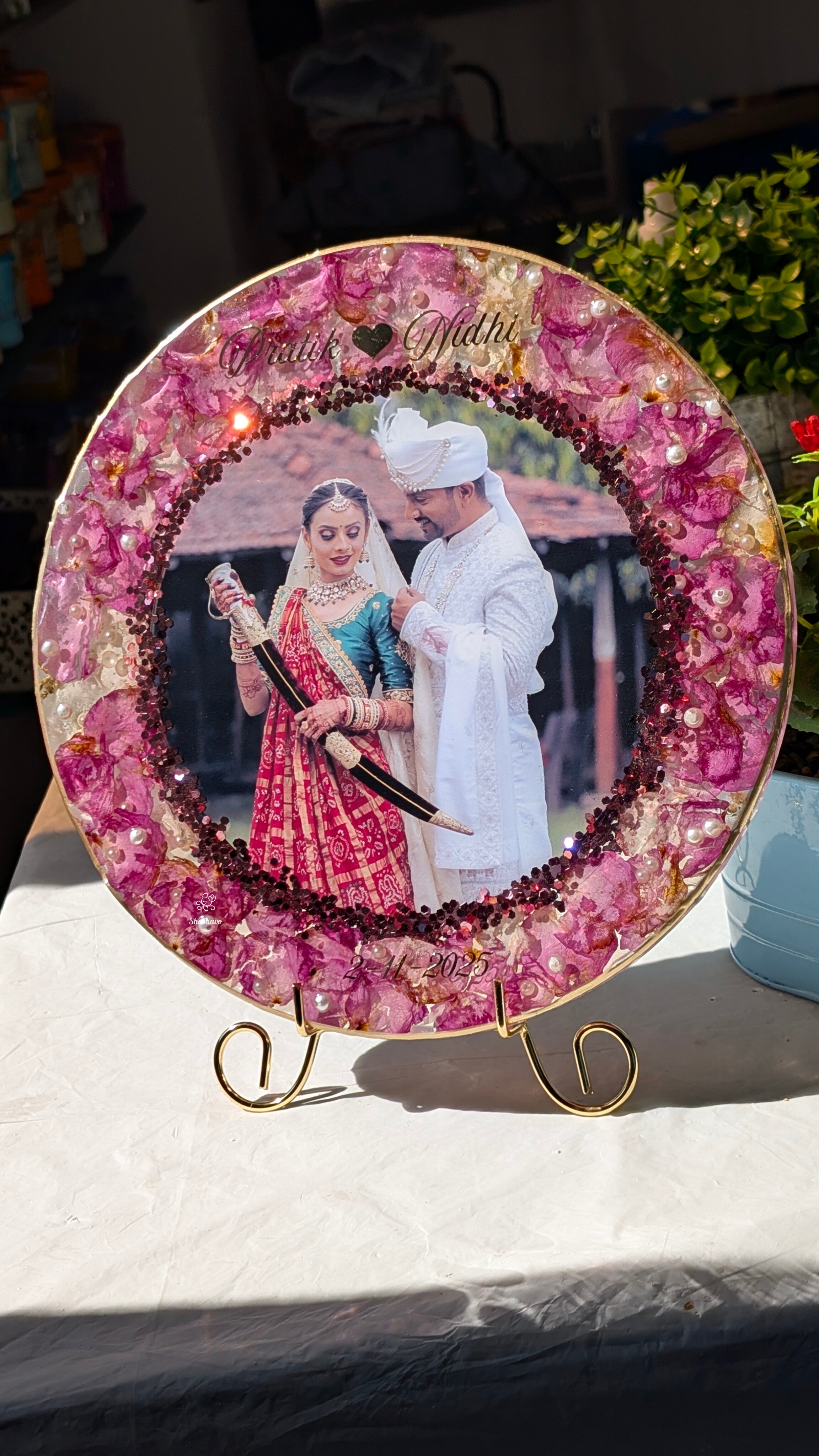 Varmala Preservation Resin Frame – Personalized Wedding Memory Keepsake