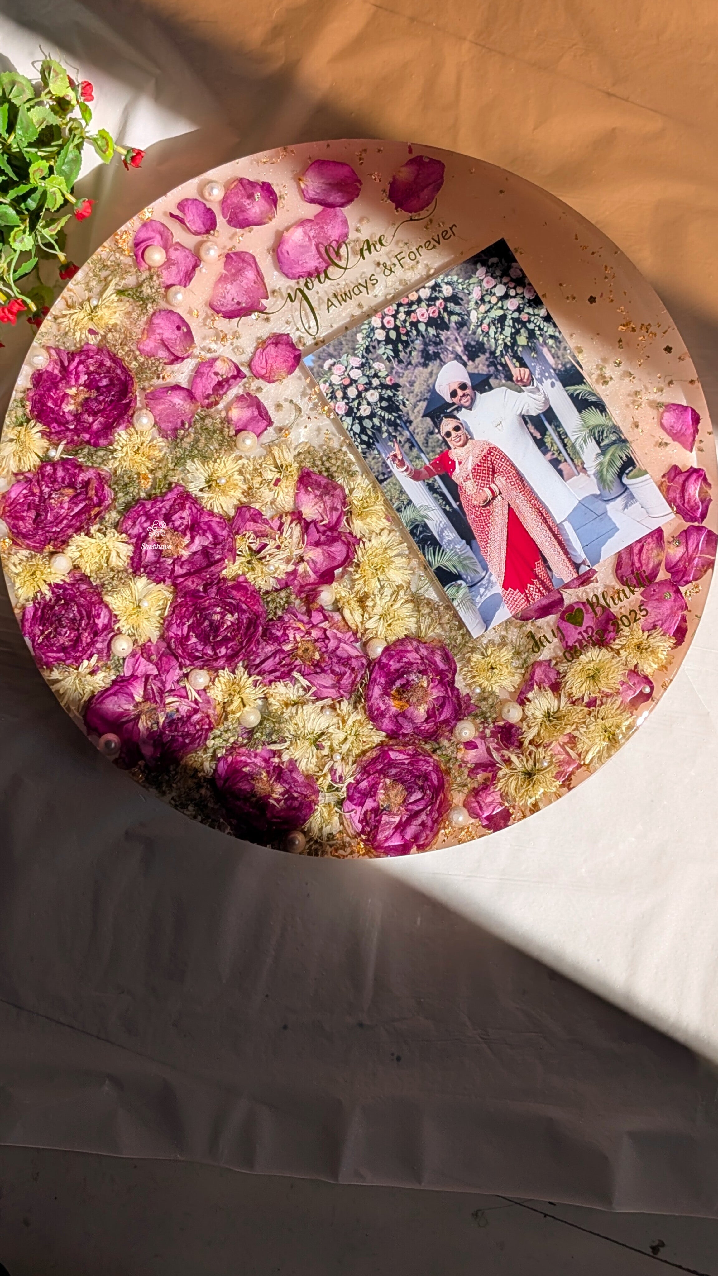 Varmala Preservation Resin Frame – Personalized Wedding Memory Keepsake Gift