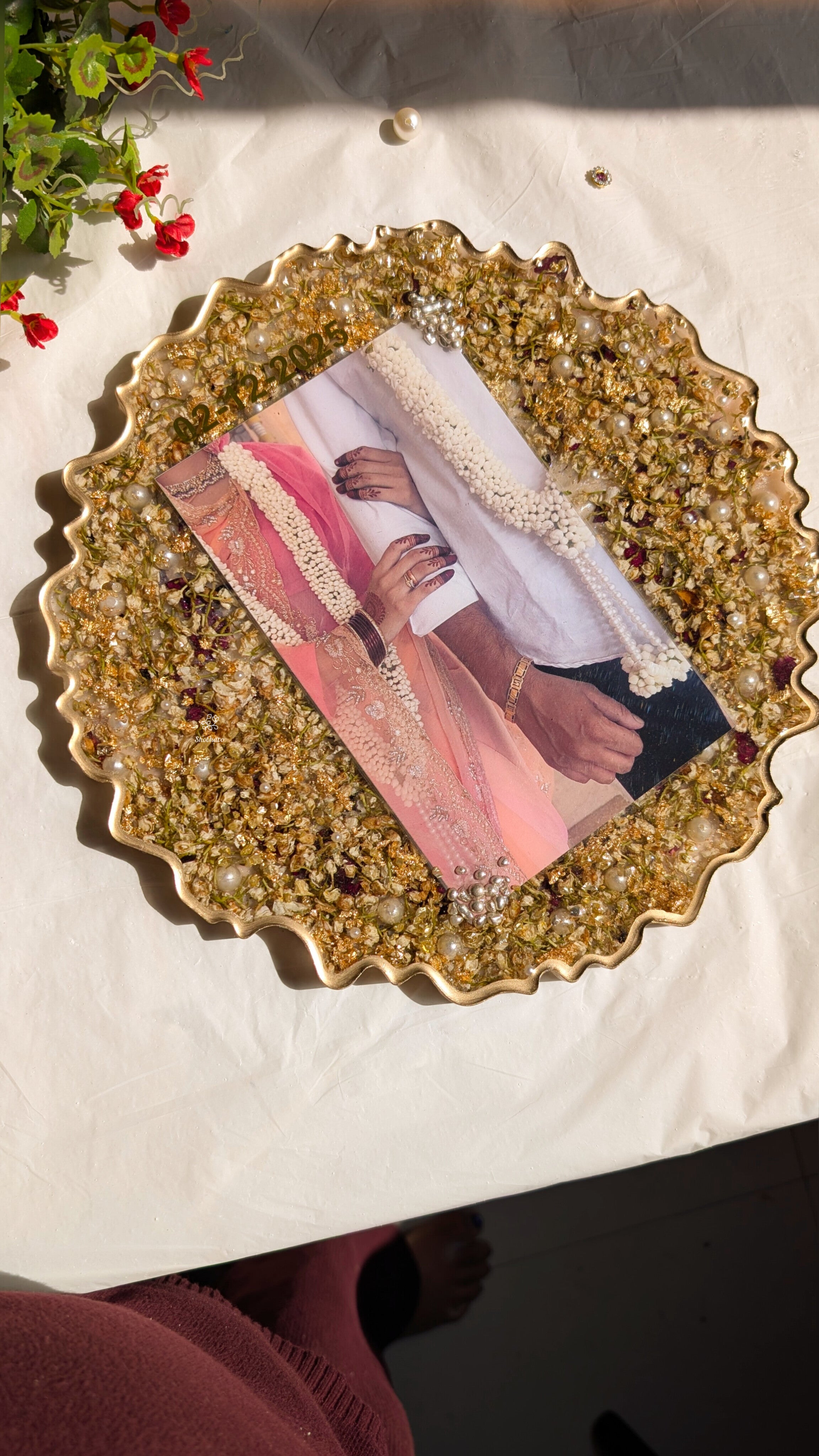 Varmala Preservation Resin Frame – Personalized Wedding Memory Keepsake
