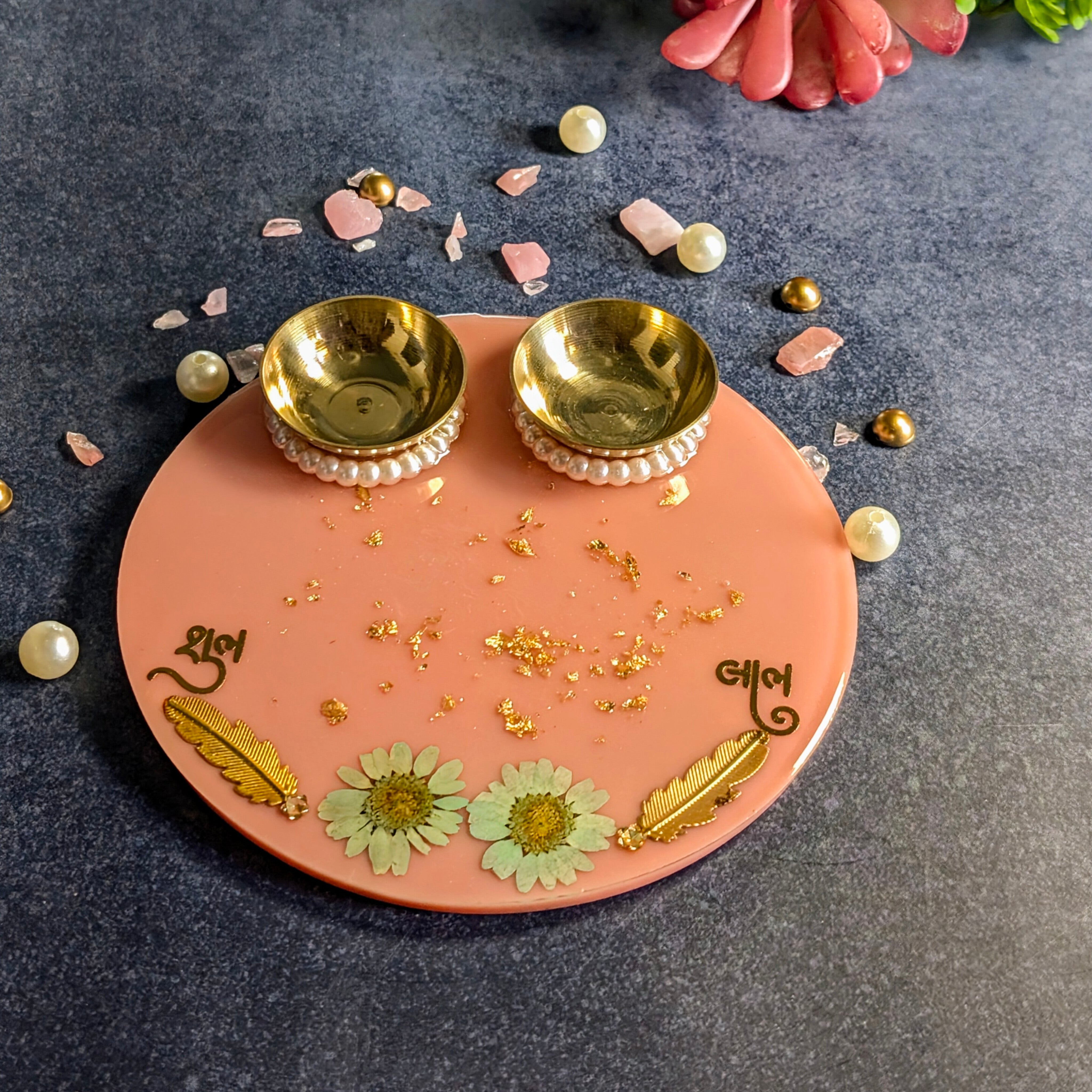 Resin Pooja Thali – Handcrafted Decorative Puja Plate for Festivals & Gifting