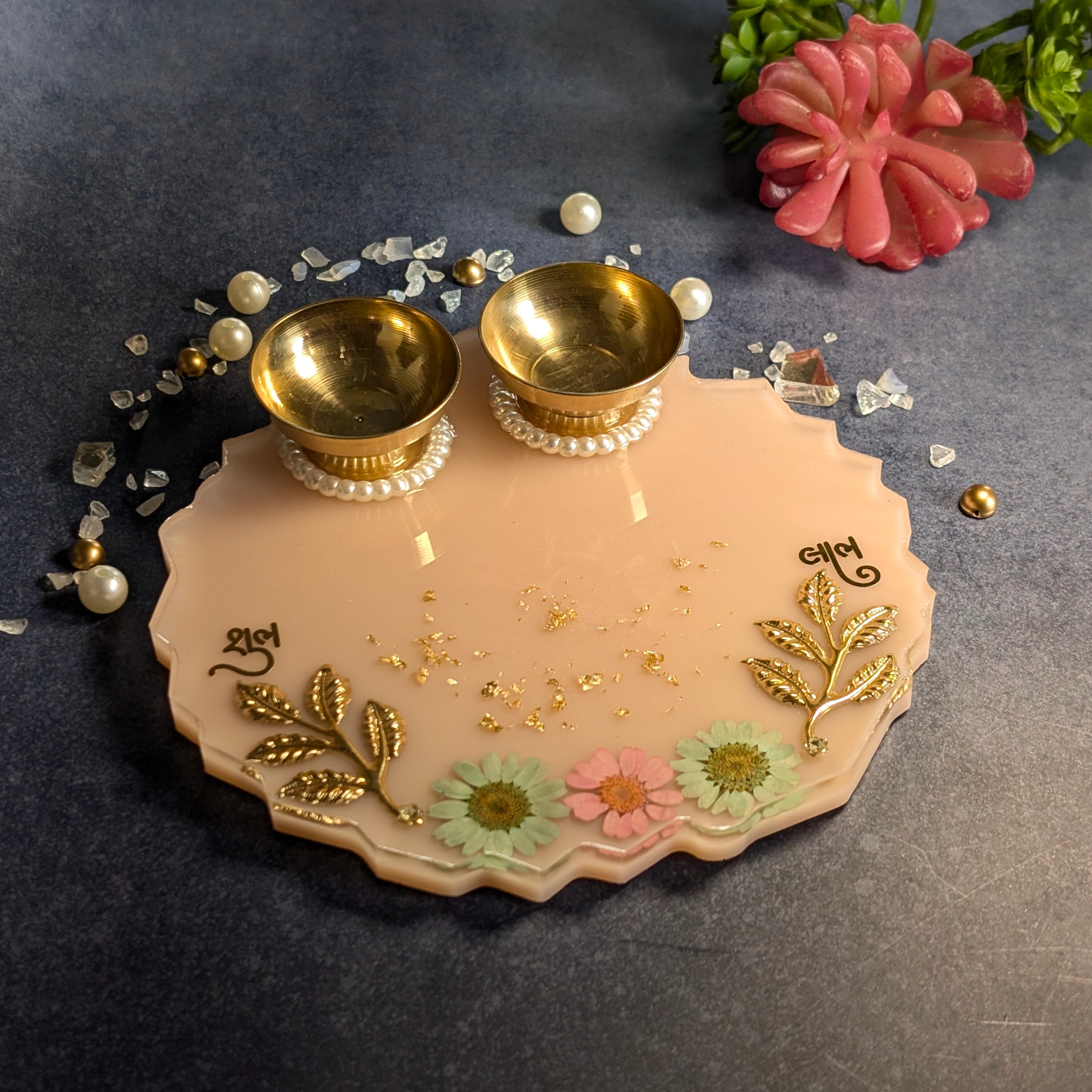 Resin Pooja Thali – Handcrafted Decorative Puja Plate for Festivals & Gifting