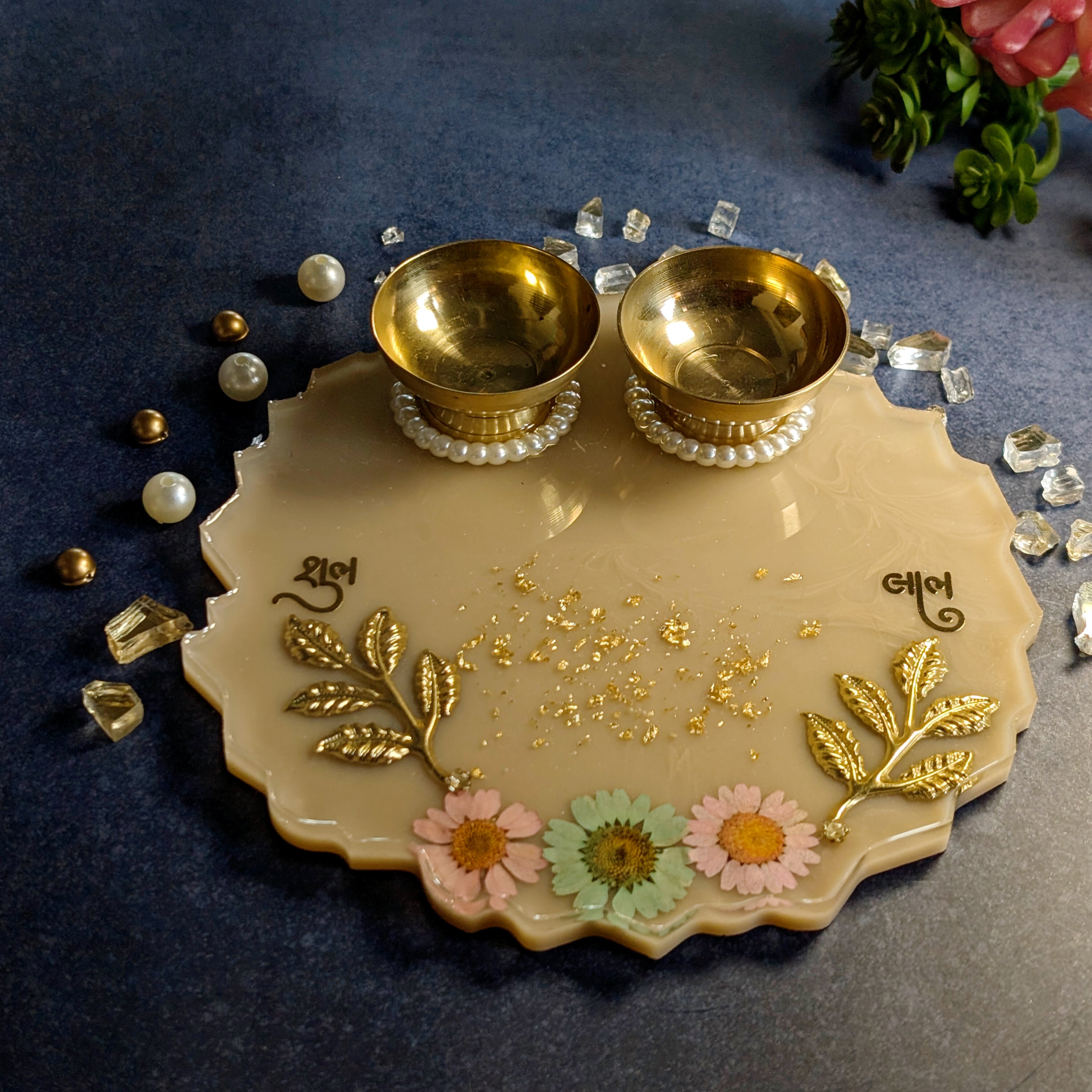 Resin Pooja Thali – Handcrafted Decorative Puja Plate for Festivals & Gifting