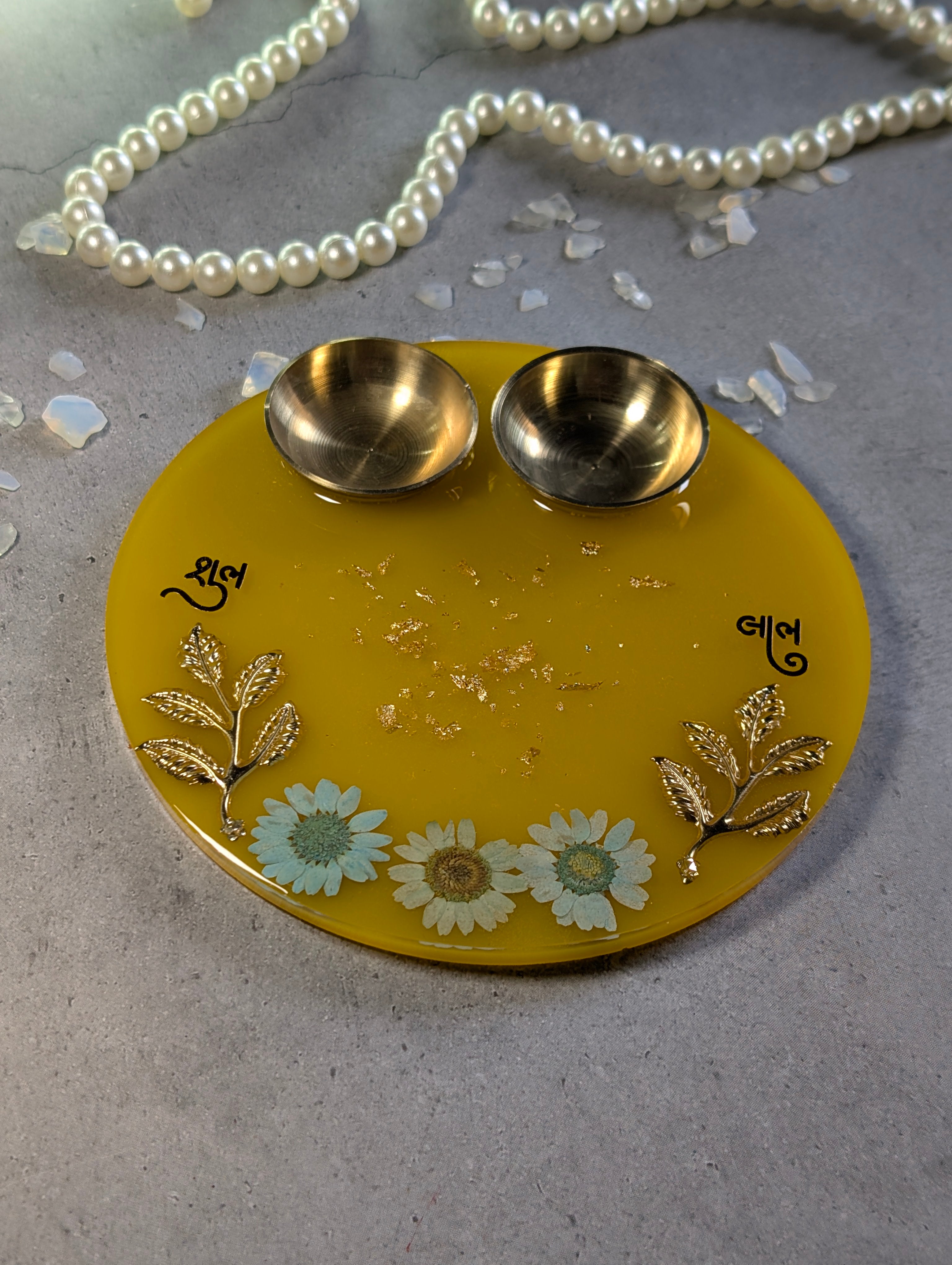 Resin Pooja Thali – Handcrafted Decorative Puja Plate for Festivals & Gifting