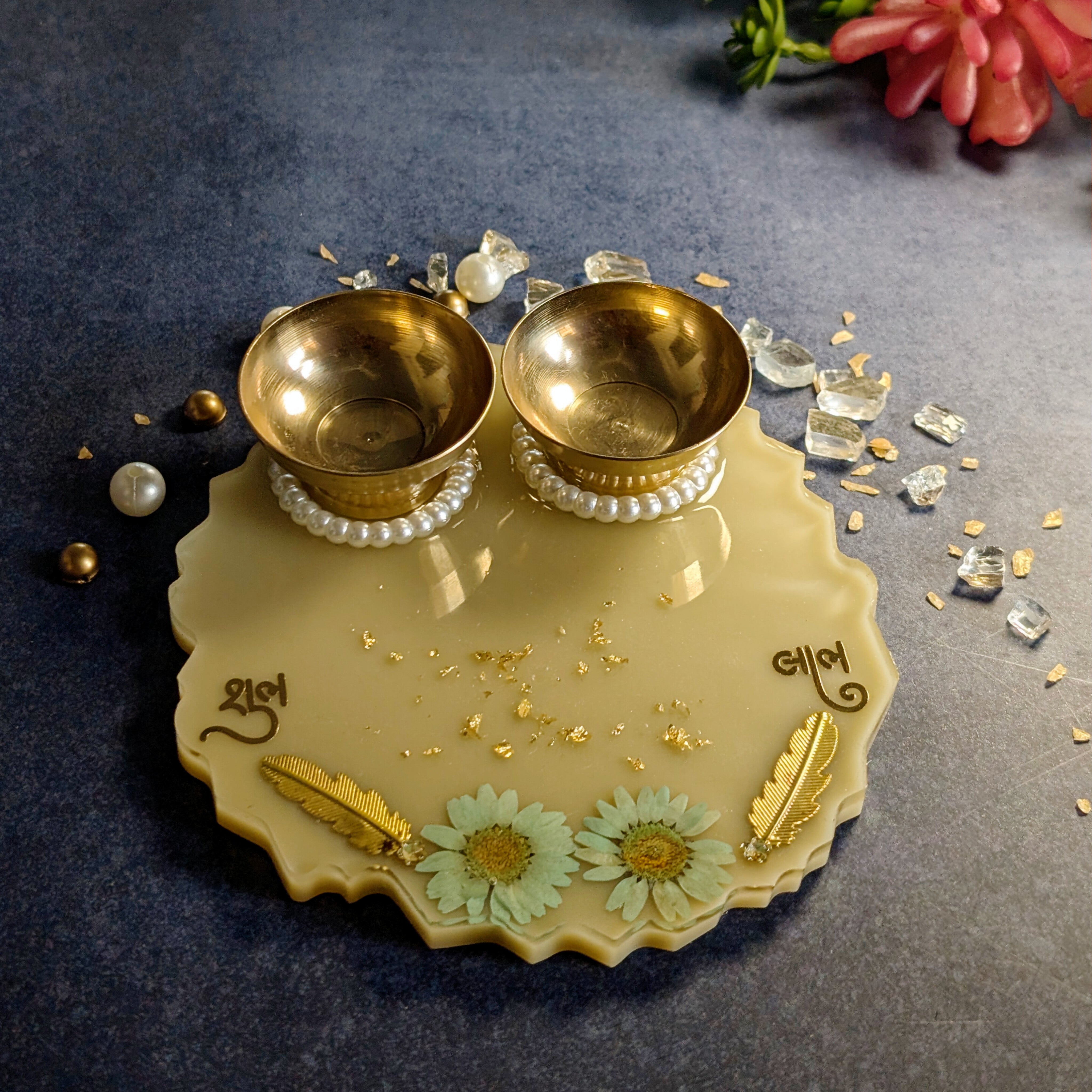 Resin Pooja Thali – Handcrafted Decorative Puja Plate for Festivals & Gifting