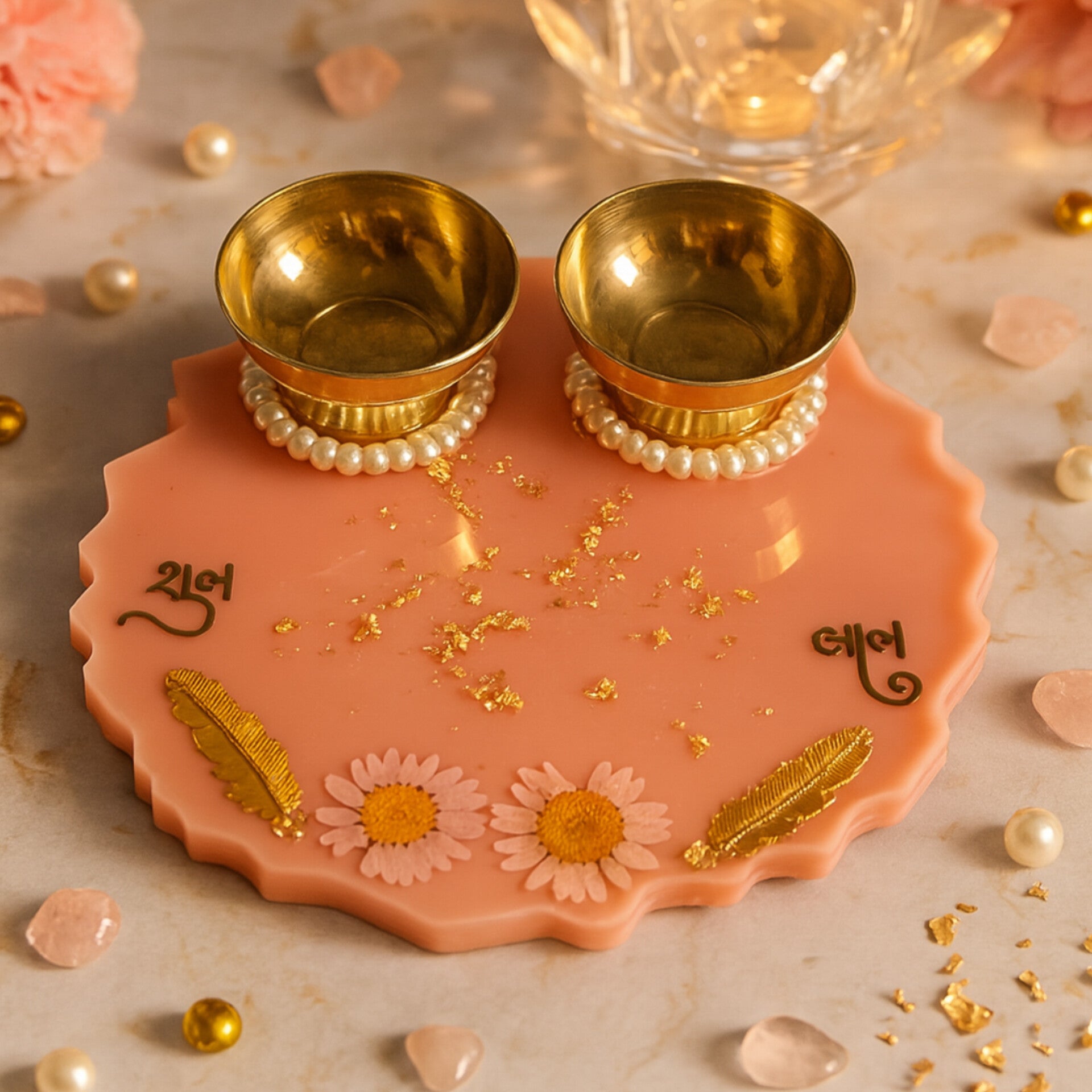 Resin Pooja Thali – Handcrafted Decorative Puja Plate for Festivals & Gifting