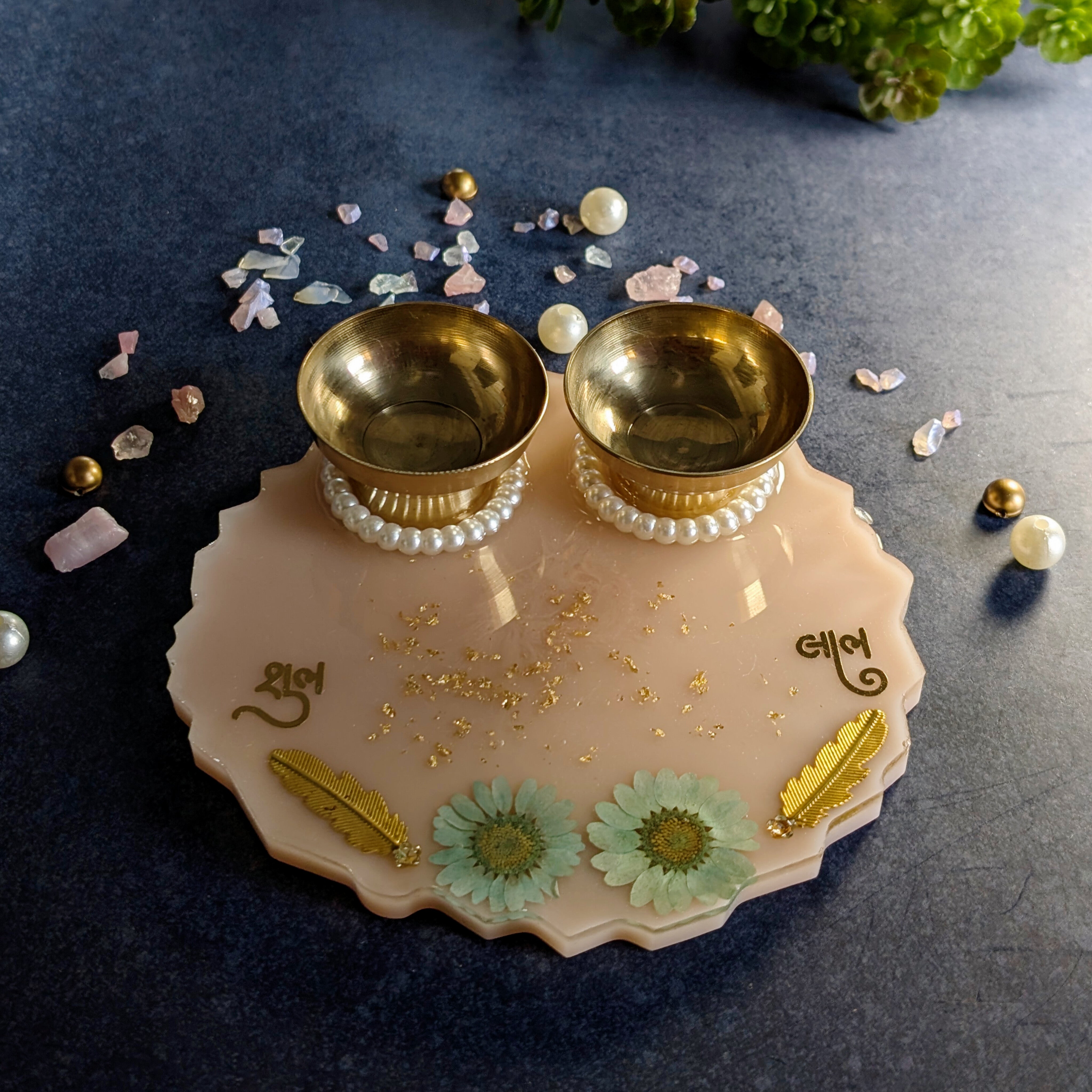 Resin Pooja Thali – Handcrafted Decorative Puja Plate for Festivals & Gifting