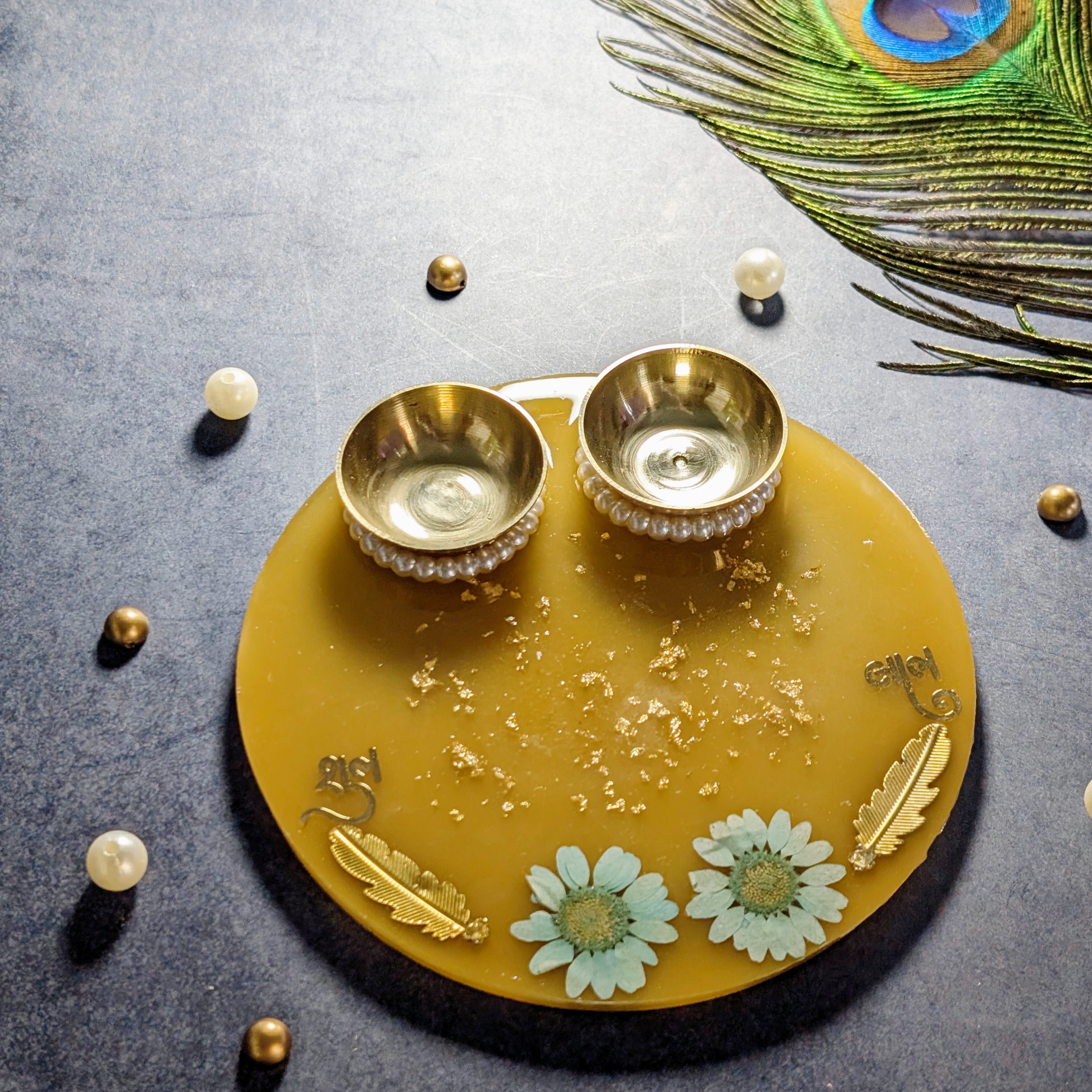Resin Pooja Thali – Handcrafted Decorative Puja Plate for Festivals & Gifting