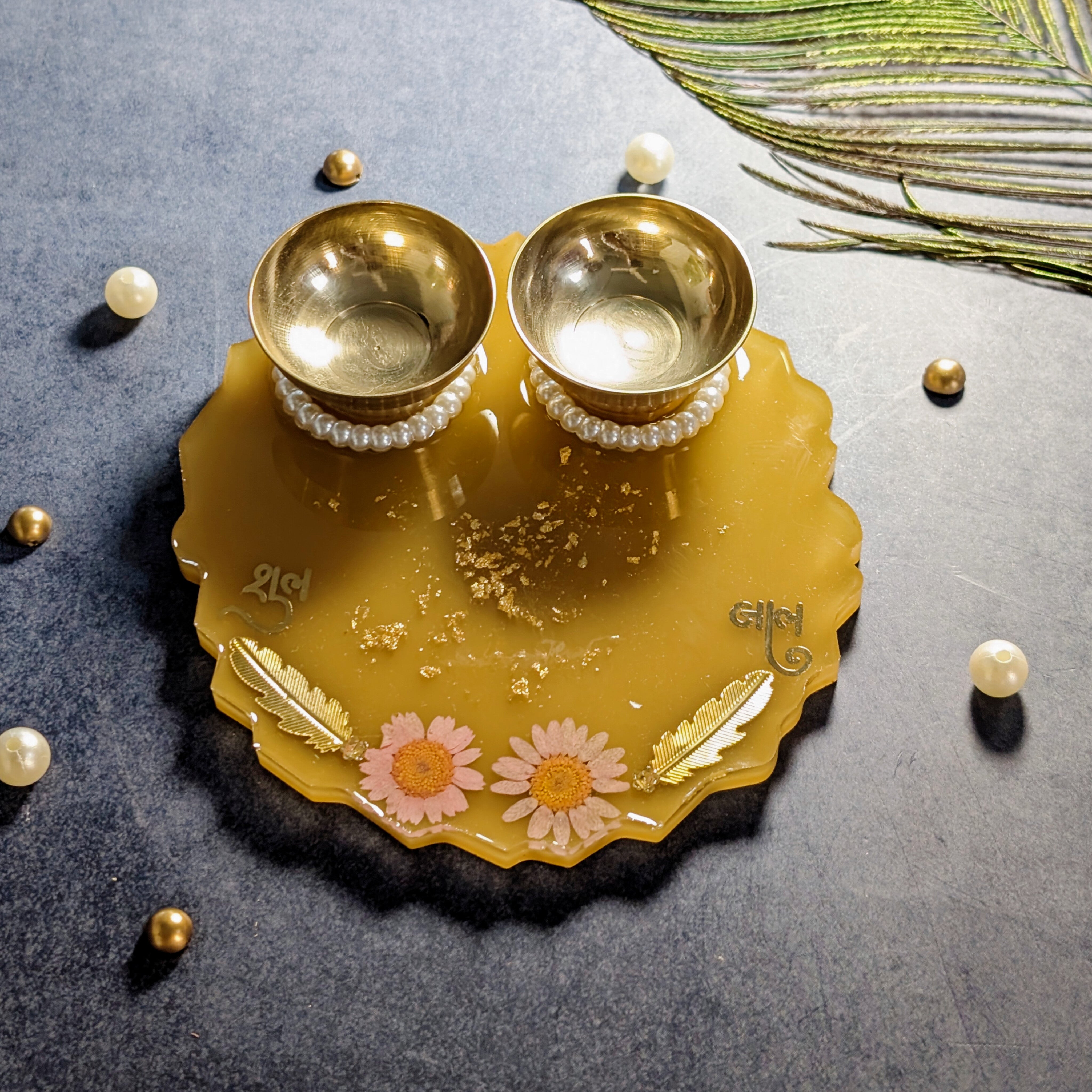 Resin Pooja Thali – Handcrafted Decorative Puja Plate for Festivals & Gifting