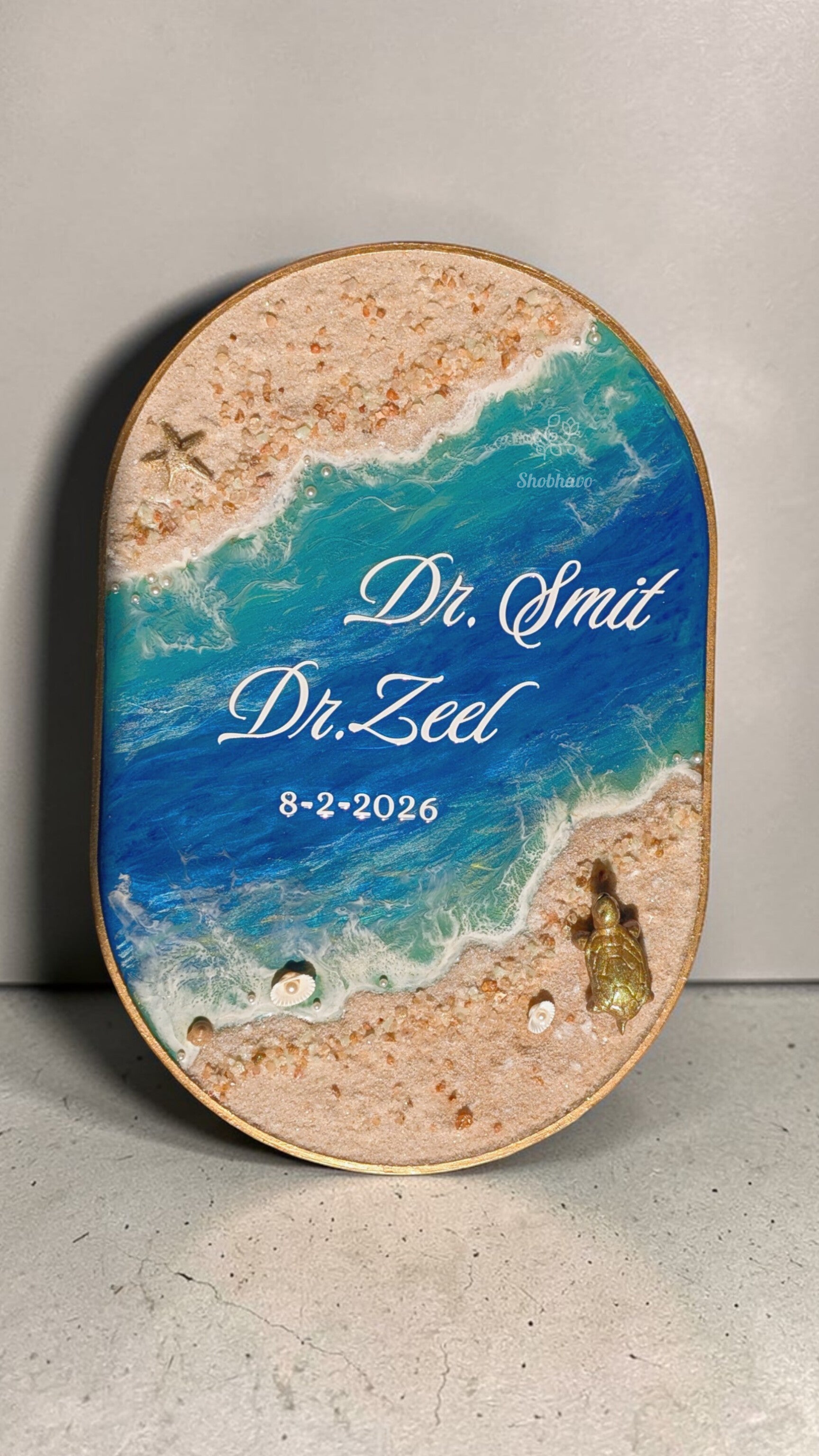 Tides of Love – Personalized Beach Theme Resin Memory Keepsake Frame
