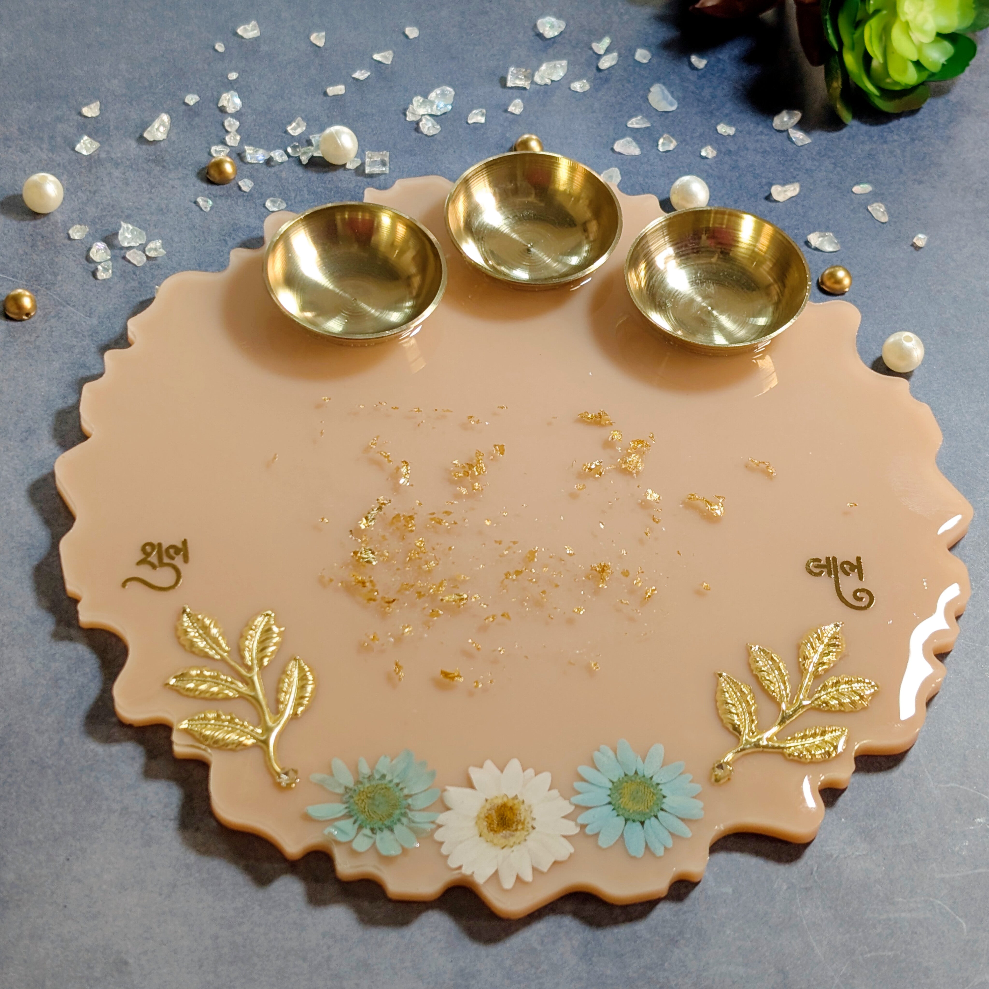 Resin Pooja Thali – Handcrafted Decorative Puja Plate for Festivals & Gifting