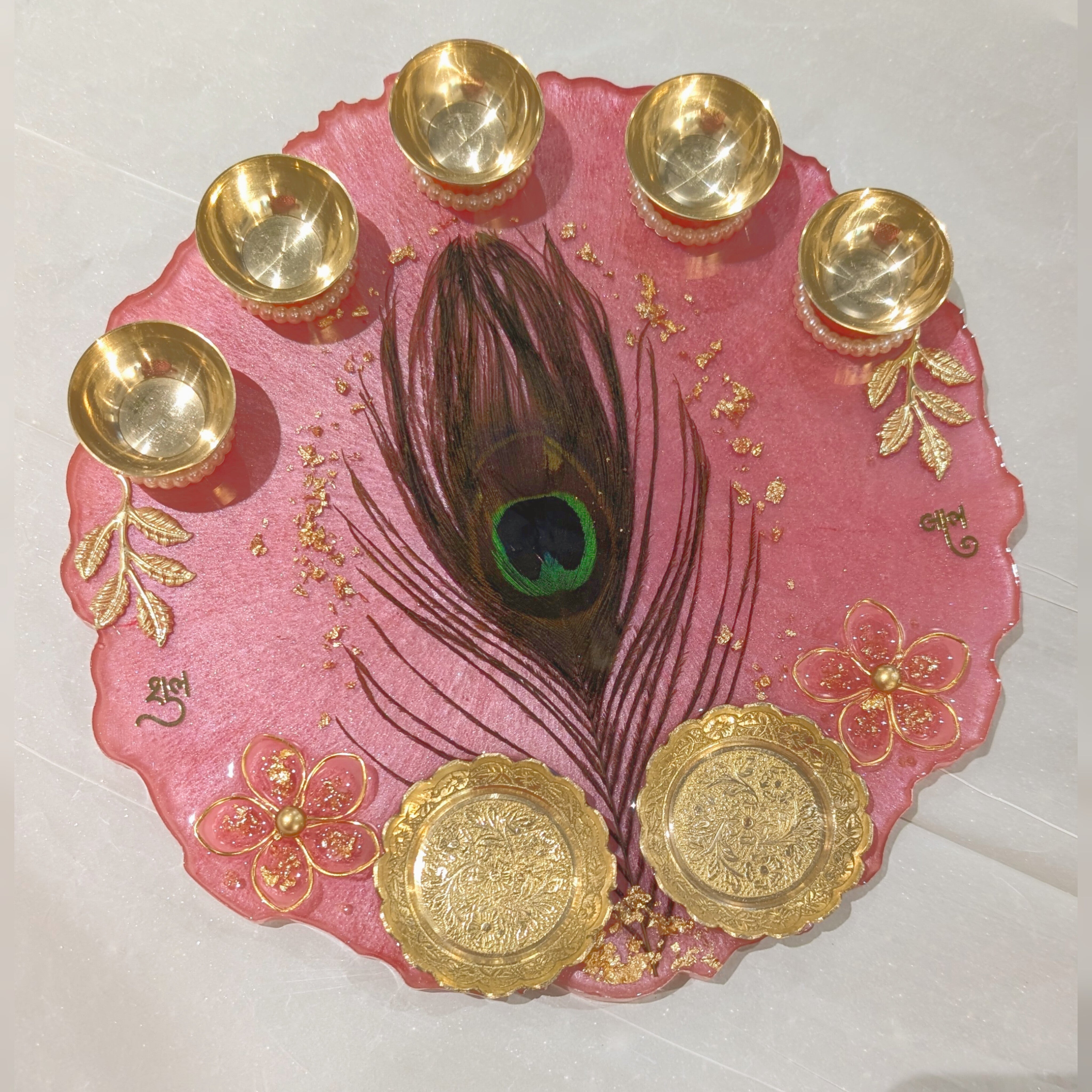 Resin Pooja Thali – Handcrafted Decorative Puja Plate for Festivals & Gifting